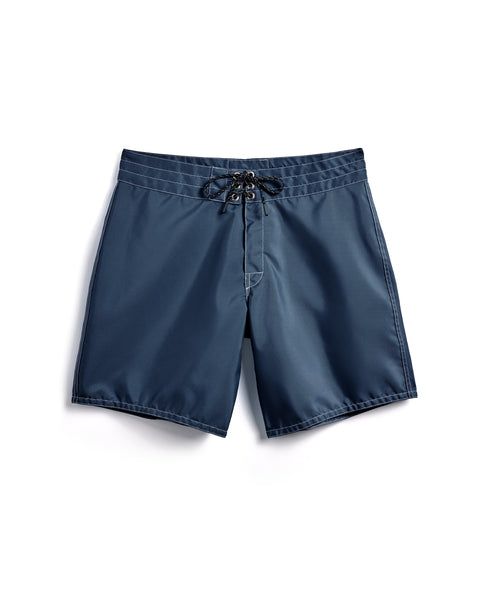 Front of the 300 Boardshorts in Navy. Black drawcord with nickel-plated grommets.