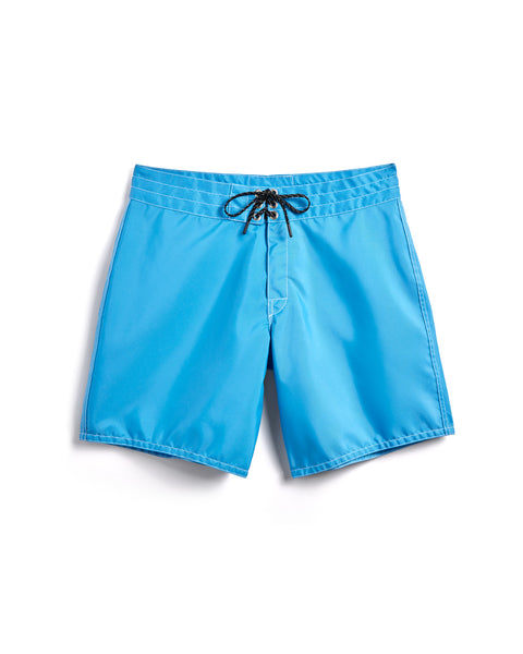 Front of the 300 Boardshorts in Sky Blue. Black drawcord with nickel-plated grommets.