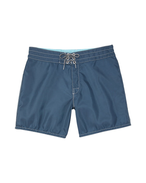 Front of the 310 Boardshorts in Navy. Drawcord with nickel-plated grommets.