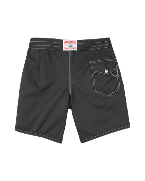 Back of the 311 Boardshorts in Black. Back pocket on right side with button closure and key loop. License Plate Label with Birdwell Logo on waistband