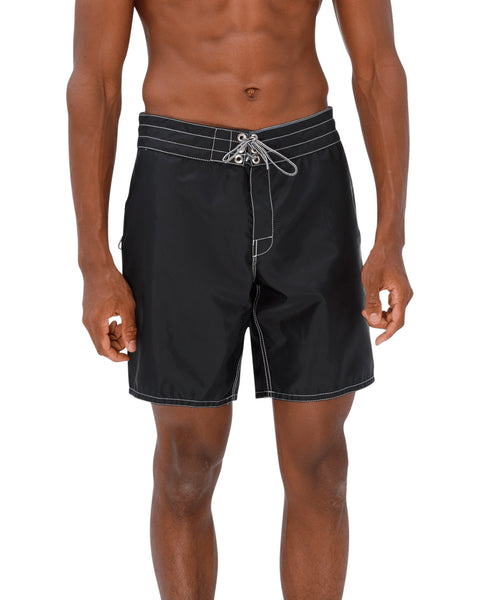 Model wearing the 311 Boardshorts in Black, front view.