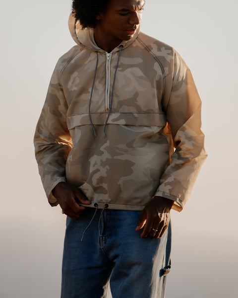 model wearing anorak from the front