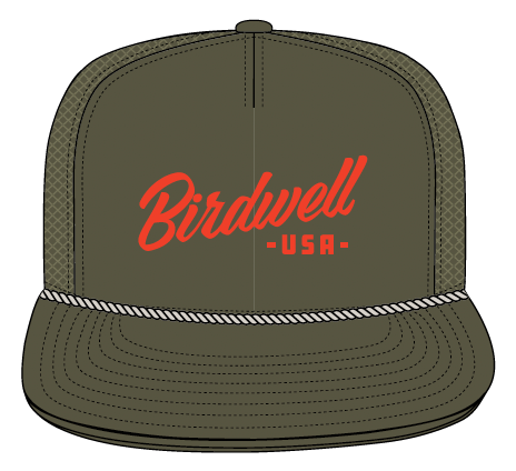 Script Twill Trucker - Olive/Red