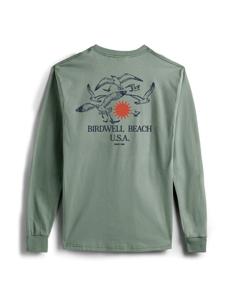 Tourist Long Sleeve Pocket T-Shirt - Atlantic Green