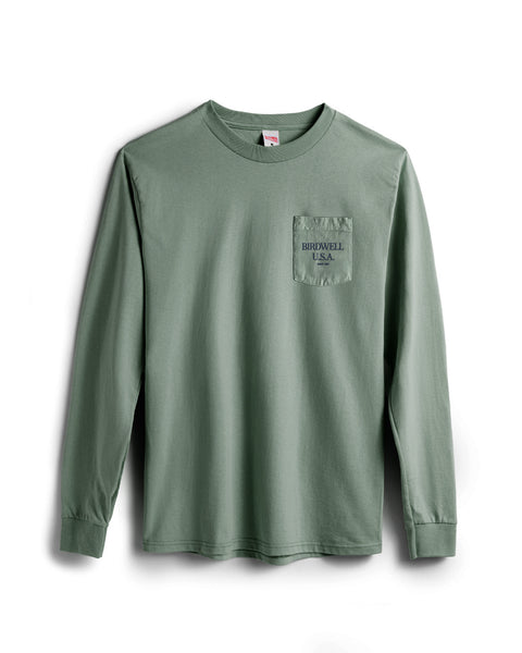 Tourist Long Sleeve Pocket T-Shirt - Atlantic Green