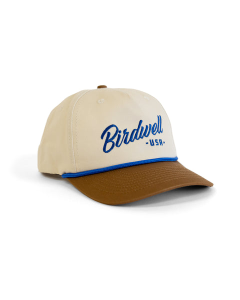 Script Twill Snapback - Bone/Brown