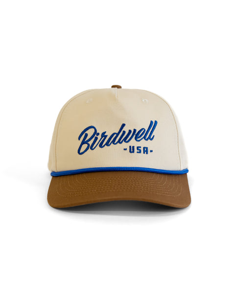 Script Twill Snapback - Bone/Brown