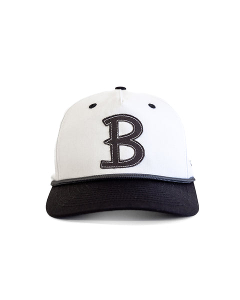 Big B Twill Snapback - White/Black