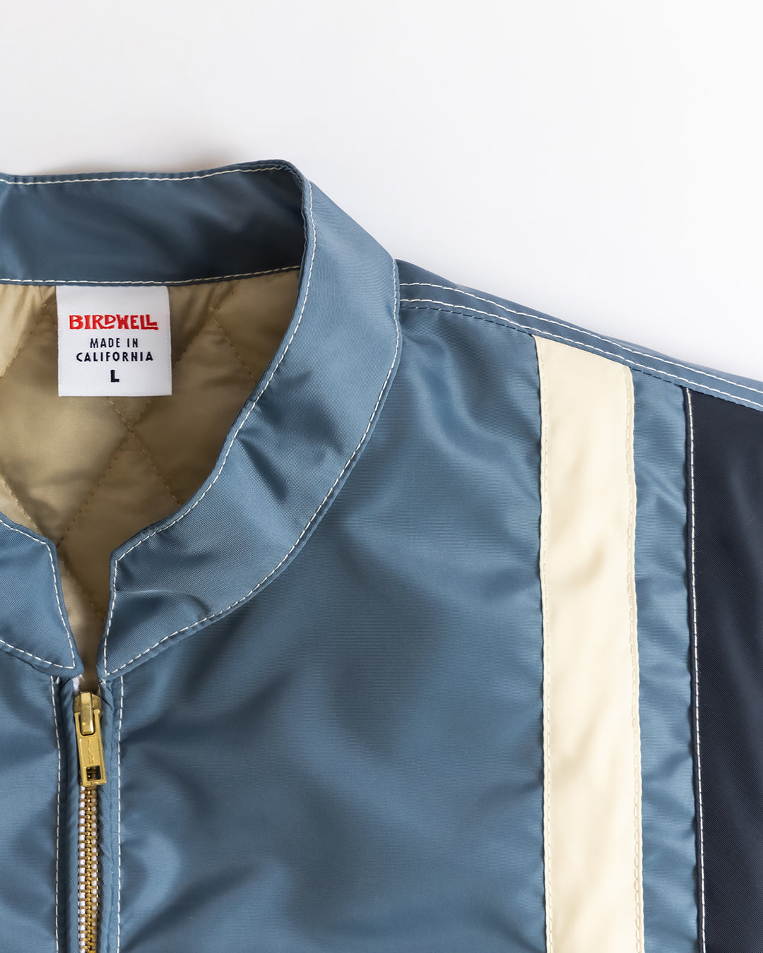 Quilt Lined Racing Jacket - Federal Blue/Bone/Navy – Birdwell