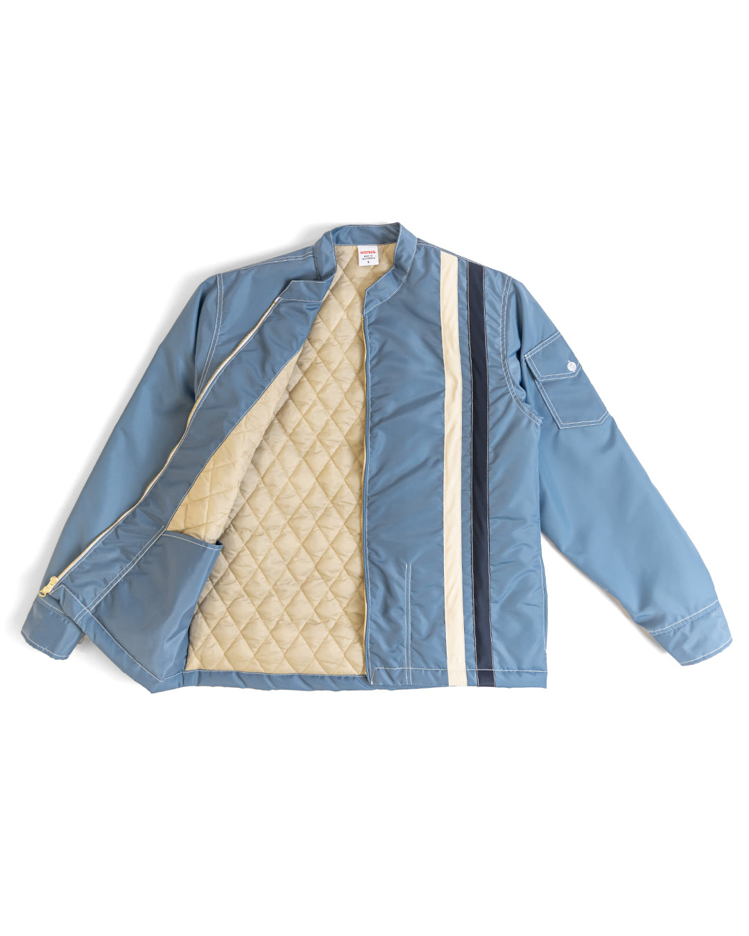 Quilt Lined Racing Jacket - Federal Blue/Bone/Navy – Birdwell