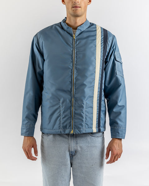 Quilt Lined Racing Jacket - Federal Blue/Bone/Navy