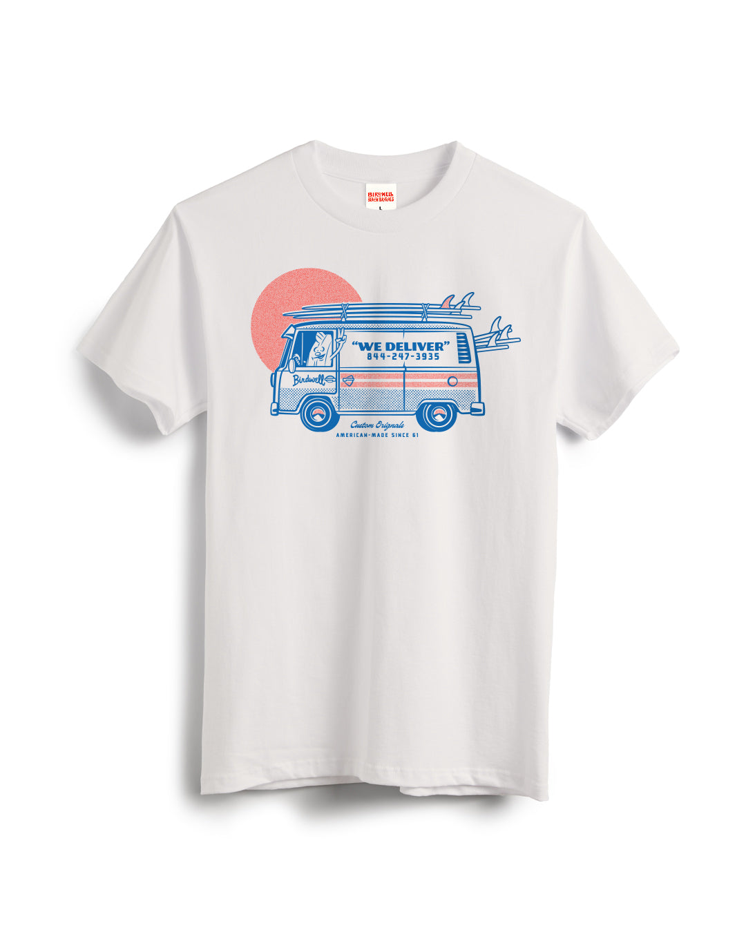 Van Life T Shirt Vintage White Blue