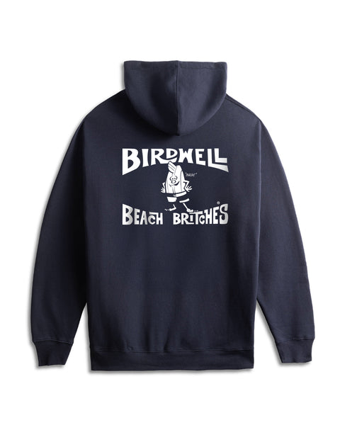 Black hoodie with 'Birdwell Beach Breches' text and graphic on a white background