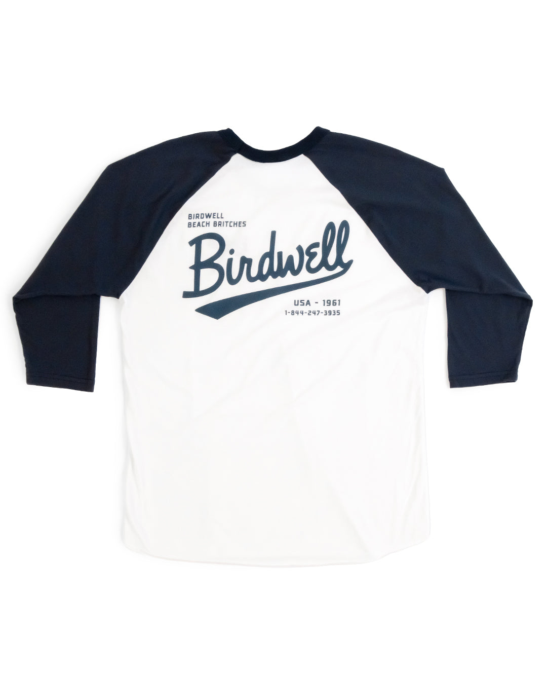 Baller 3 4 Sleeve Raglan White Navy