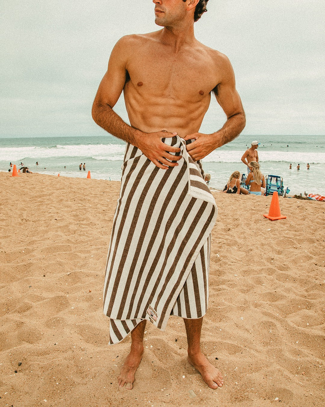 Beach Towel - Vintage White/Brown – Birdwell