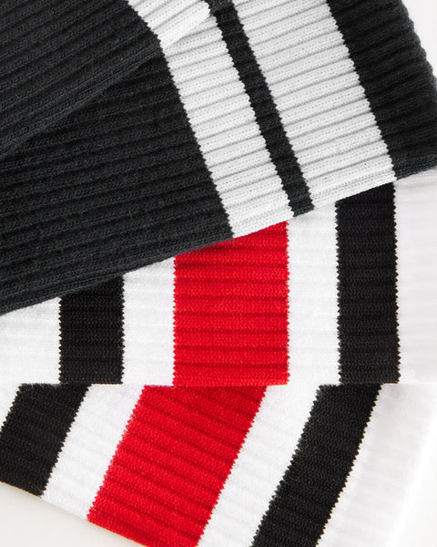 Comp Stripe Socks - White/Red/Black