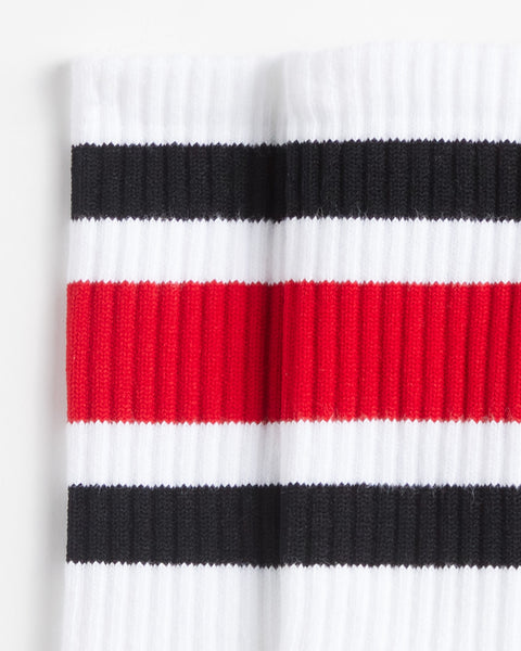 Comp Stripe Socks - White & Red