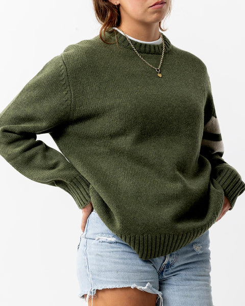 Comp Stripe Sweater - Olive