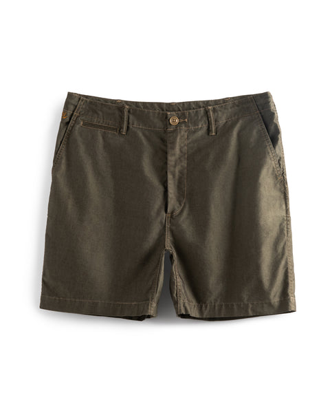 Front view of the Officer's Chino Short in Army Green