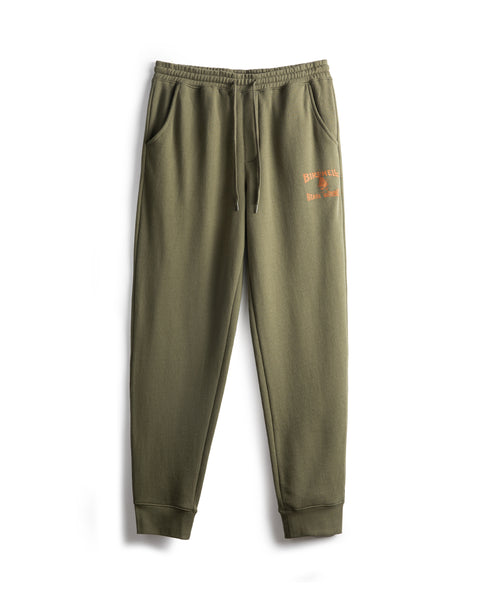 Front of License Plate Sweatpant T-Shirt in Army Green.