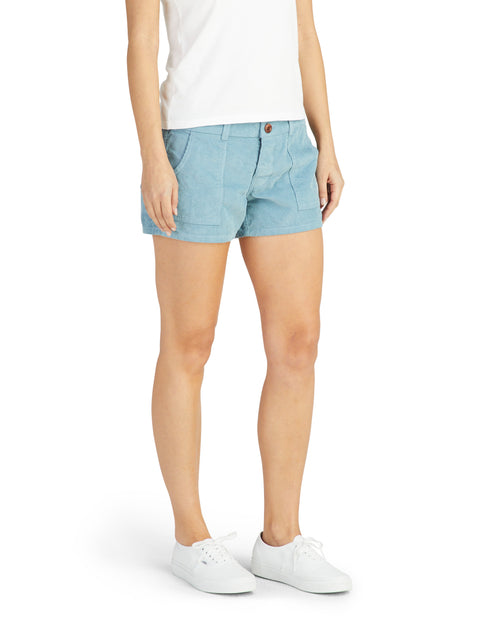 Women's Corduroy Shorts - Light Blue